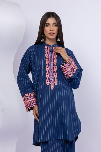 Embroidered | Lurex Stripes | Kurta | GBP 17.50