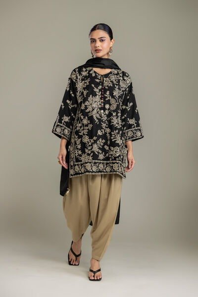 Dyed | Raw Silk | Beige Solid Shalwar | GBP 30.00