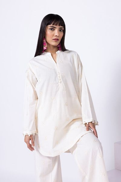 Embroidered | Crosshatch Poplin | Kurta | GBP 12.50