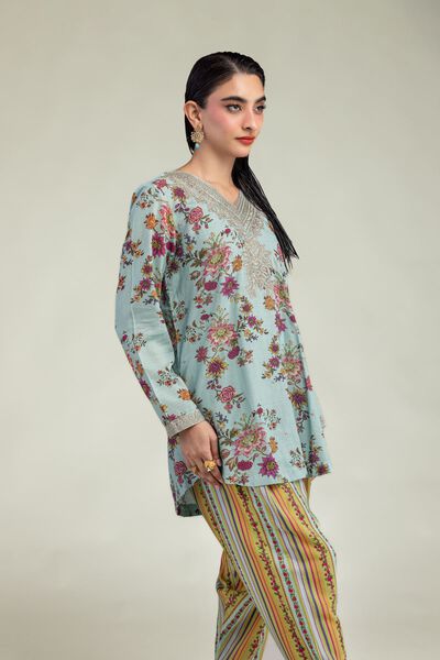 Embroidered | Raw Silk | Floral Silk Kurta | GBP 35.00