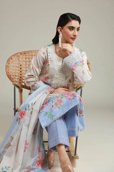 Printed | Satin | Fabrics 3 Piece | GBP 24.00