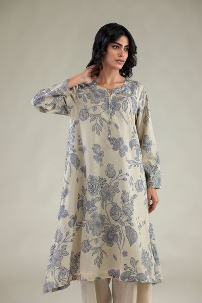 Embroidered | Cambric | Floral Longline Kurta | GBP 21.00