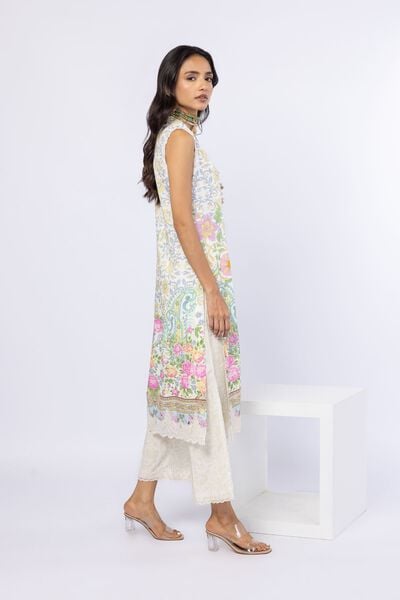 Embroidered | Crosshatch Raw Silk | Pants | GBP 25.00
