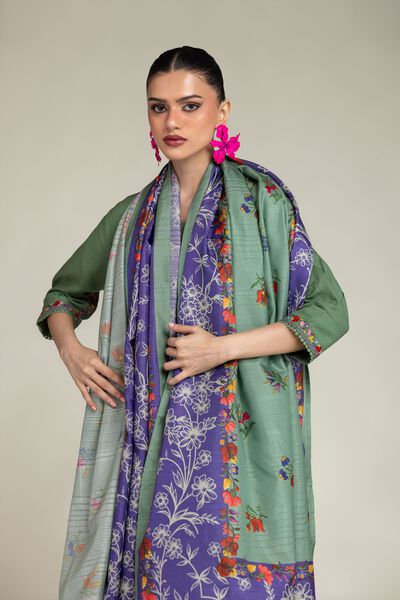 Embroidered | Polyester Silk | Floral Silk Dupatta | GBP 25.00