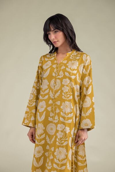 Printed | Cambric | Floral Band-Collar Kurta | GBP 20.00