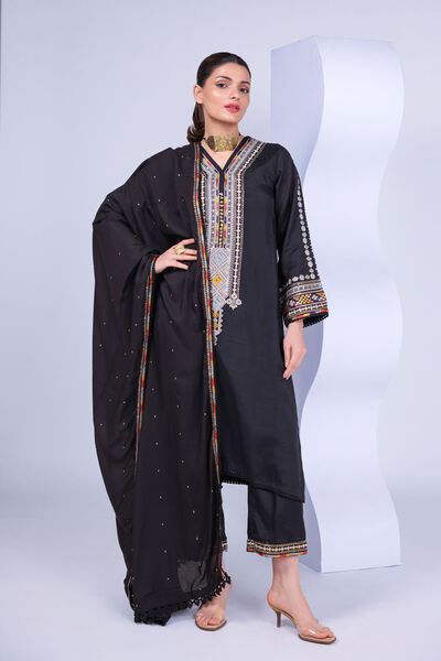 Embroidered | Russian Raw Silk | Pants | GBP 20.00