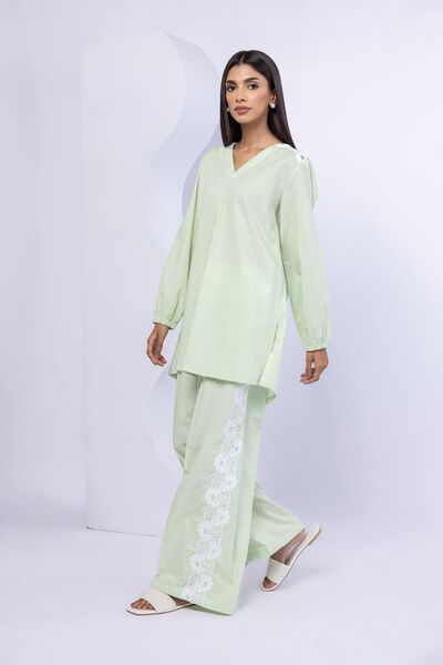 Embroidered | Crosshatch Poplin | Pants | GBP 22.00