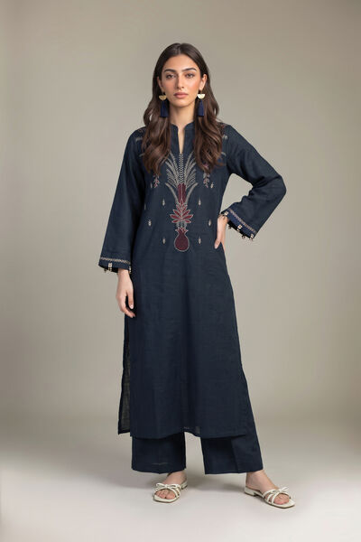 Embroidered | Heavy Textured Cotton | Pants | GBP 25.00