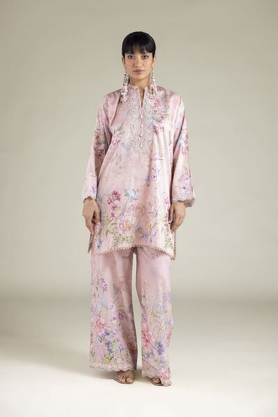 Embroidered | Satin | Fabrics 2 Piece | Top and Bottom | GBP 30.00