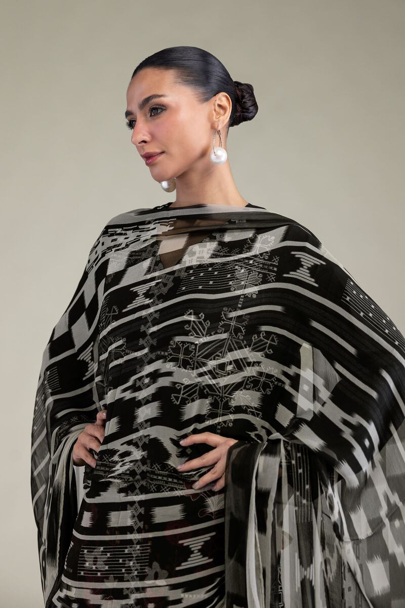 Embroidered | Chiffon | Black Chiffon Dupatta | GBP 20.00