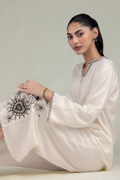 Embroidered | Viscose Crepe | Solid Viscose Tunic | GBP 30.00