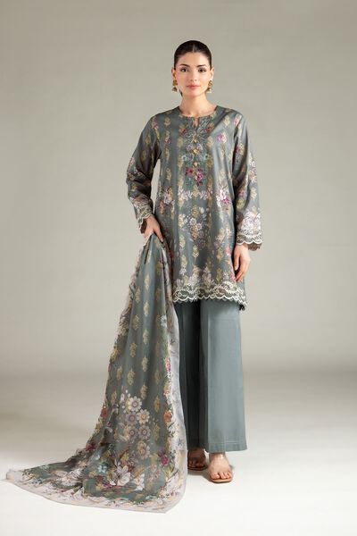 Embroidered | Jacquard | Fabrics 3 Piece | GBP 40.00