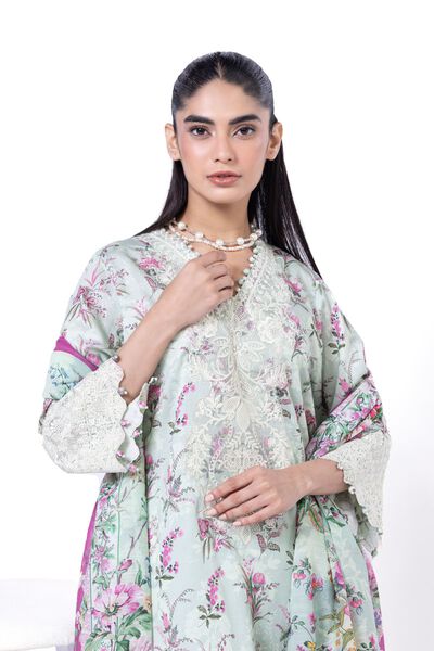 Embroidered | Cotton Satin | Fabrics 3 Piece | GBP 27.50