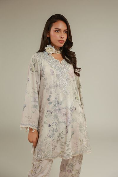 Embroidered | Raw Silk | Floral Co-ords Set | GBP 80.00