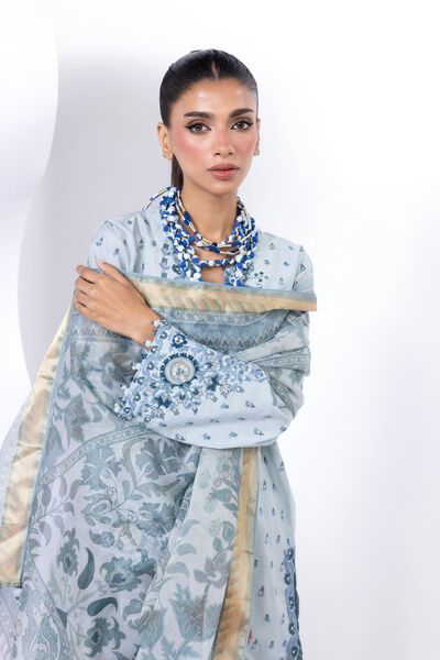 Embroidered | Dull Raw Silk | Fabrics 3 Piece | GBP 40.00