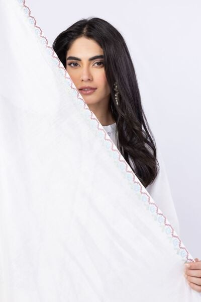 Embroidered | Cotton Net YD with White/Black Warp | Dupatta | GBP 20.00