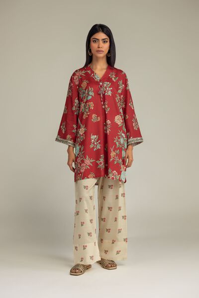Printed | Raw Silk | Floral Silk Shalwar | GBP 9.00
