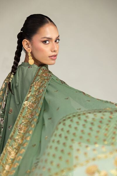 Embroidered | Raw Silk | 3 Piece Co-ord Set | GBP 130.00