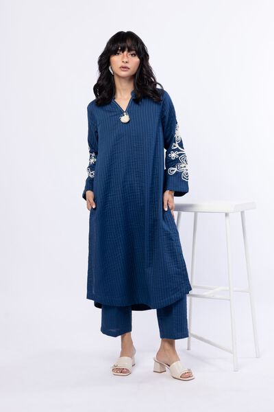 Embroidered | Double Layer Striped | Kurta | GBP 30.00
