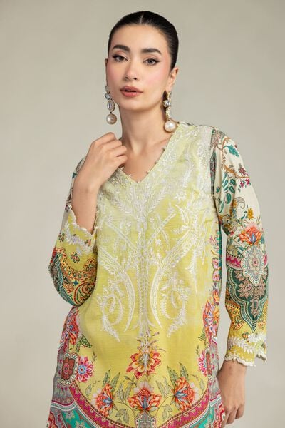 Embroidered | Raw Silk | Short Floral Kurta | GBP 45.00
