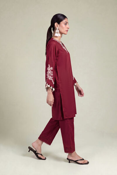 Embroidered | Cambric | Solid Cambric Pants | GBP 25.00