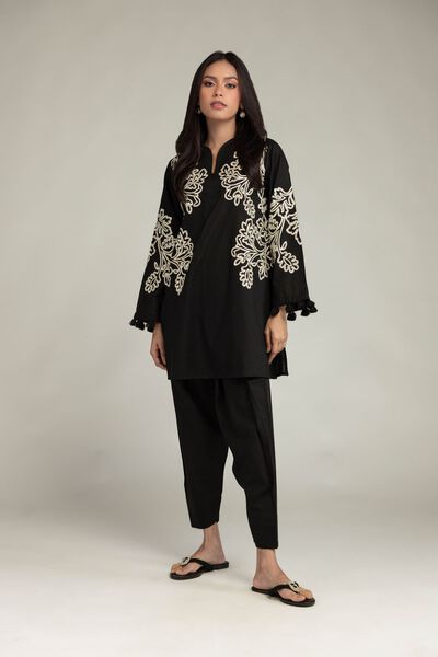 Embroidered | Cotton Dobby | Black Cotton Shalwar | GBP 15.00