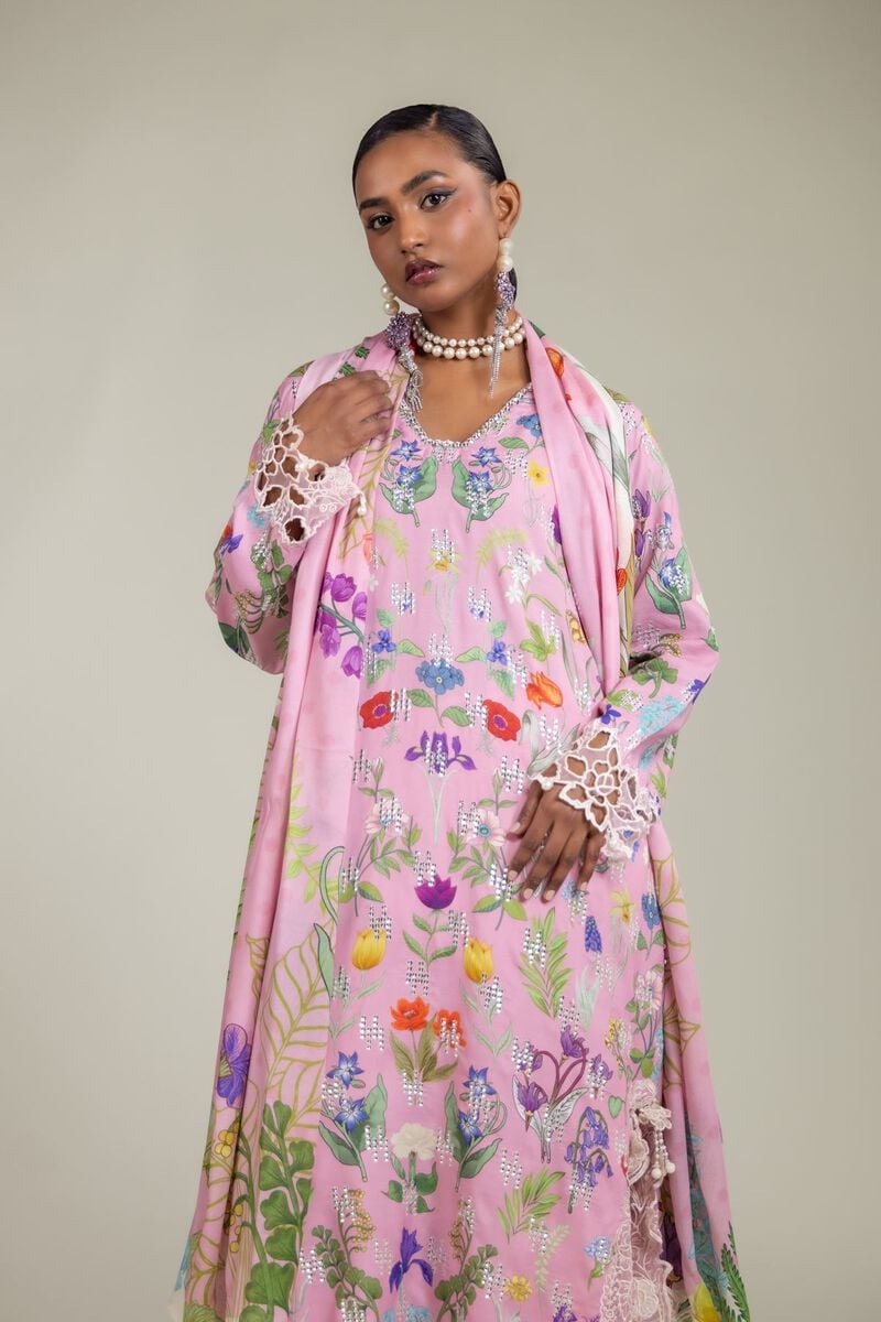 Raw Silk | Floral Embroidered Suit | GBP 155.00