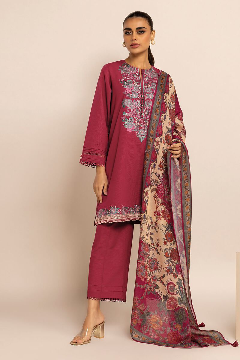 Embroidered | Crosshatch | Fabrics 3 Piece | null