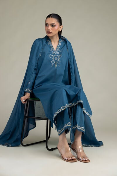 Embroidered | Cambric | Floral Longline Kurta | GBP 35.00