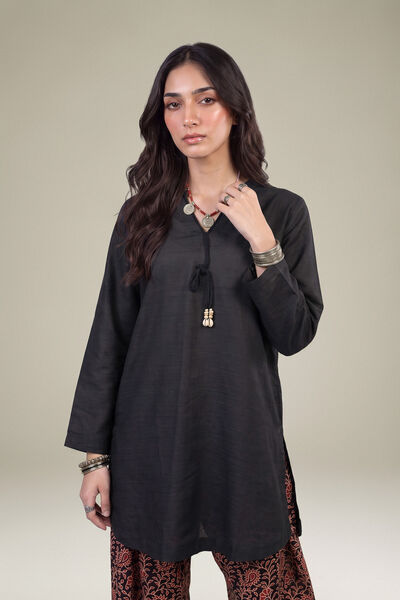Printed | Light Khaddar | Short Black Kurta | GBP 30.00