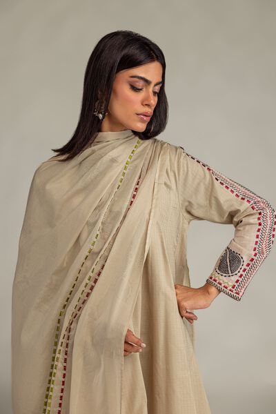Embroidered | Lawn | Beige Lawn Dupatta | GBP 30.00