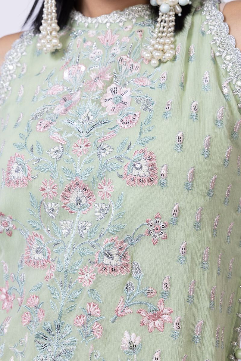 Embroidered | Polyester Crinkle Chiffon | Kurta | null