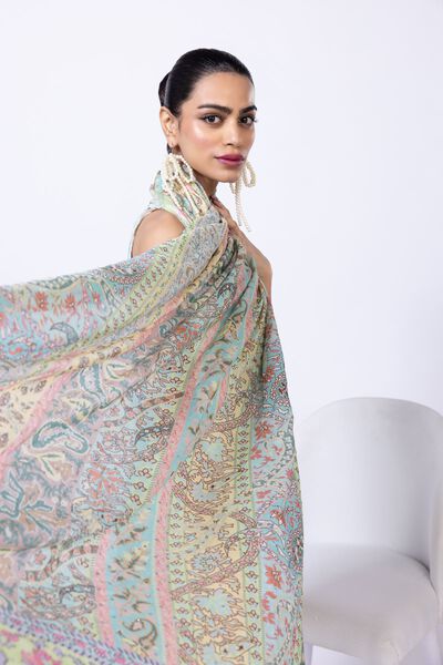 Embroidered | Light Oak Silk | Dupatta | GBP 25.00