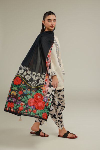 Embroidered | Cotton Net | Dupatta | GBP 15.00