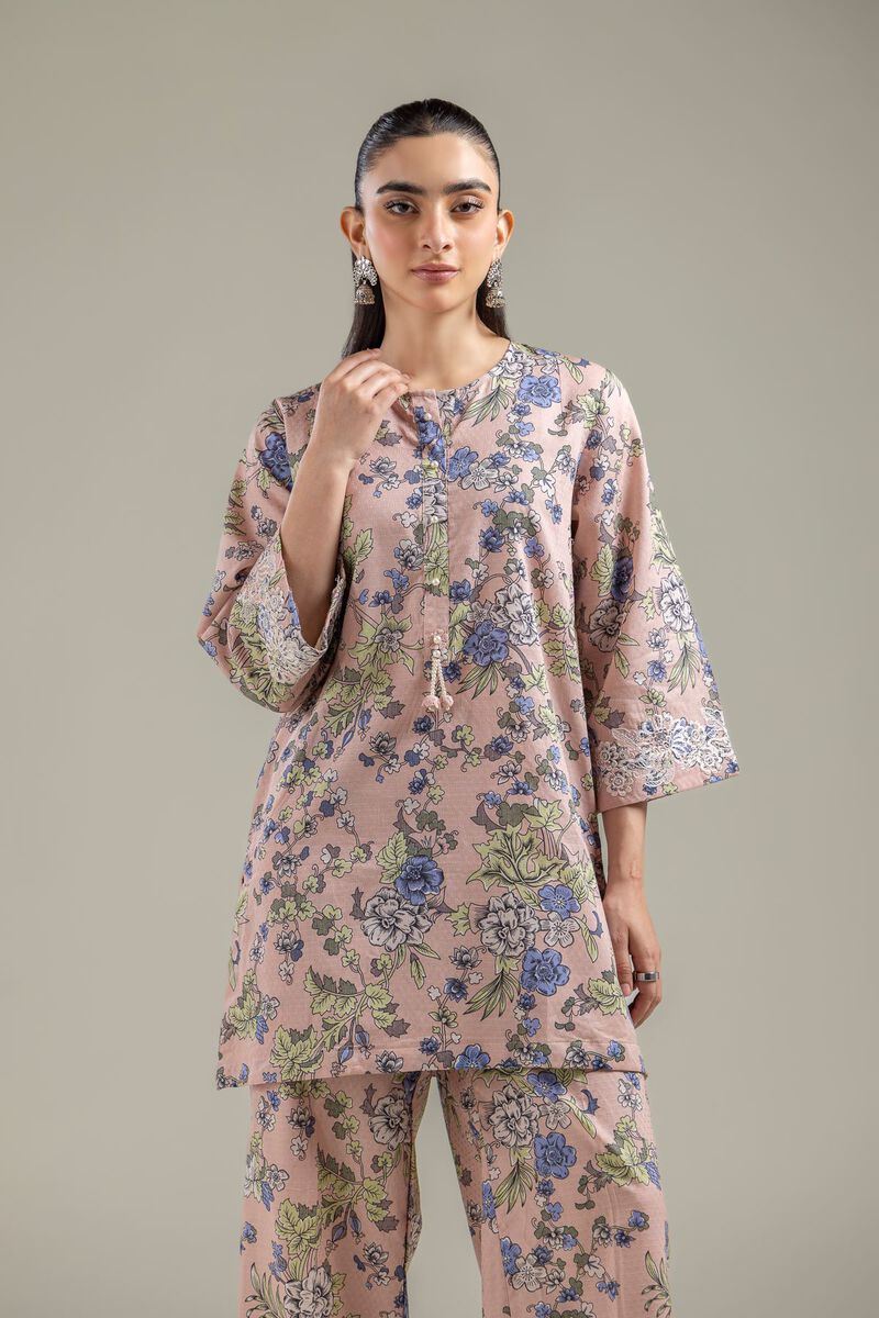 Floral Peach Kurta view 2