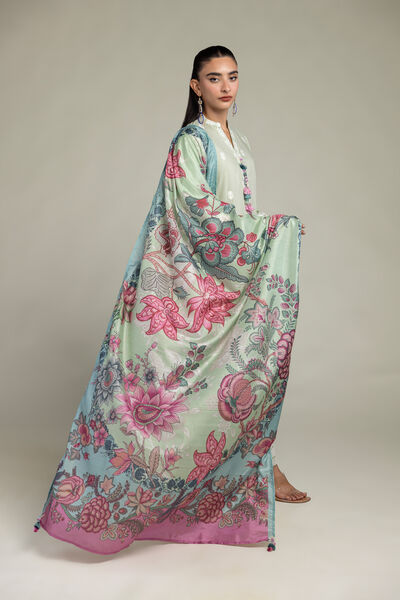 Embroidered  | Polyester Silk | Silk Floral Dupatta | GBP 20.00