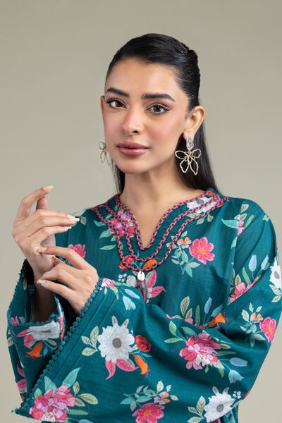 Printed | Cotton Dobby | Floral Longline Kurta | GBP 30.00