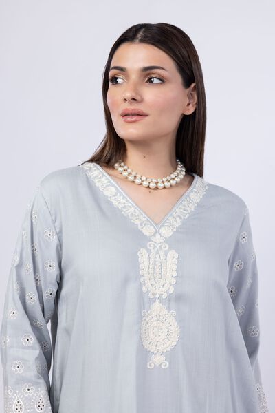 Embroidered | Crosshatch Raw Silk | Kurta | GBP 40.00