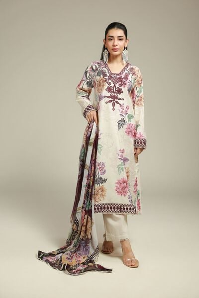 Embroidered | Satin | Fabrics 3 Piece | GBP 20.00