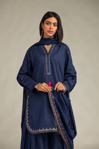 Embroidered | Lawn | Navy Lawn Dupatta | GBP 30.00