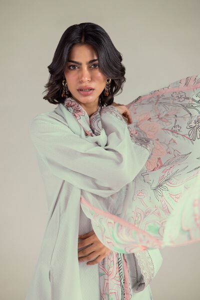 Embroidered | Cotton Dobby | 3-Piece Tailored Set | GBP 35.00