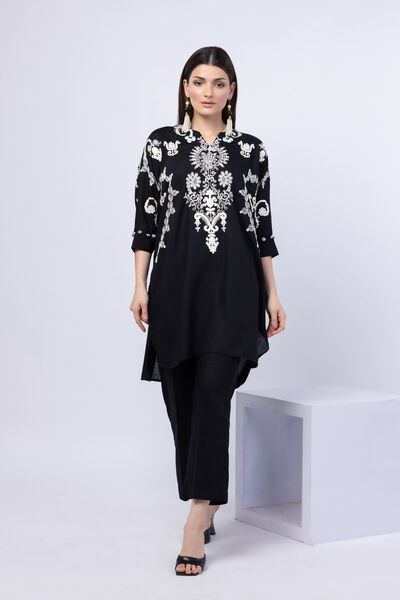 Embroidered | Crosshatch Raw Silk | Kurta | GBP 40.00
