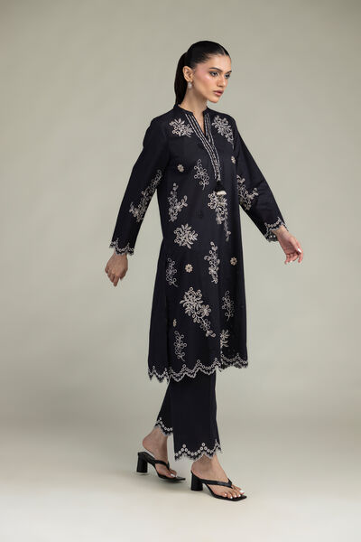 Embroidered | Cambric | Black Cambric Pants | GBP 25.00