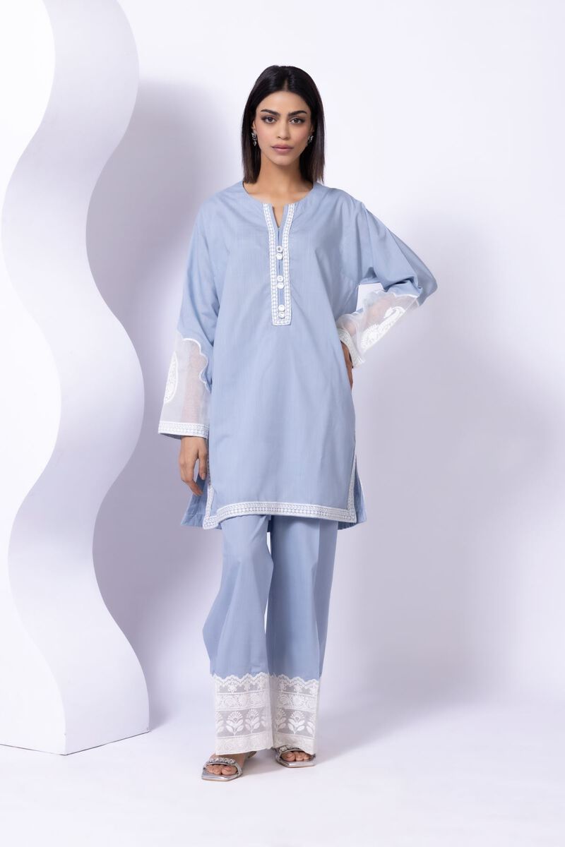 Embroidered | Crosshatch Poplin | Pants | null