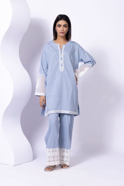 Embroidered | Crosshatch Poplin | Pants | GBP 11.00