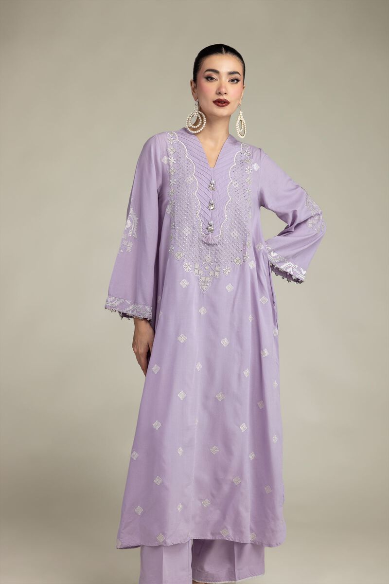 Embroidered | Raw Silk | Long Embroidered Kurta | GBP 50.00