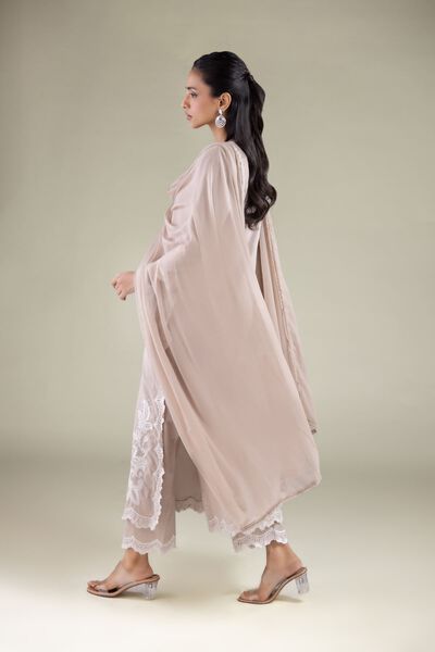 Embroidered | Cotton Dobby | Straight Floral Pants | GBP 25.00