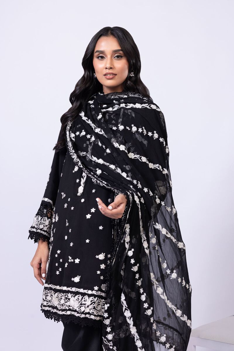 Embroidered | Polyester Crinkle Chiffon | Dupatta | null