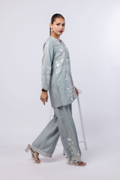Embroidered | Russian Raw Silk | Pants | GBP 25.00