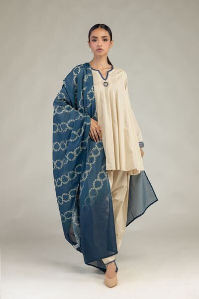 Textured Cotton | Embroidered | Short Cotton Kurta  | GBP 35.00